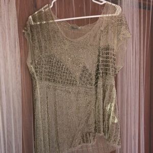 Zara beaded sheer top